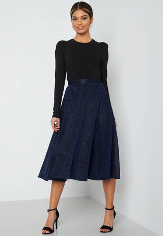 Glitter Midi Skirt