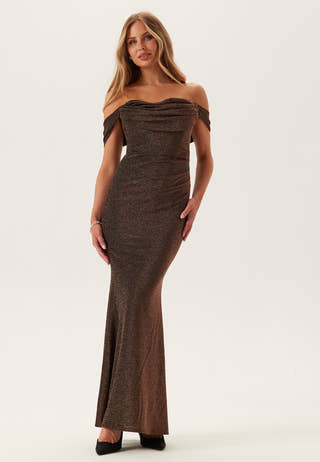 Glitter Off Shoulder Maxi Dress