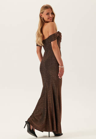 Glitter Off Shoulder Maxi Dress