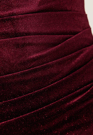 Glitter Velvet One Shoulder Maxi Dress