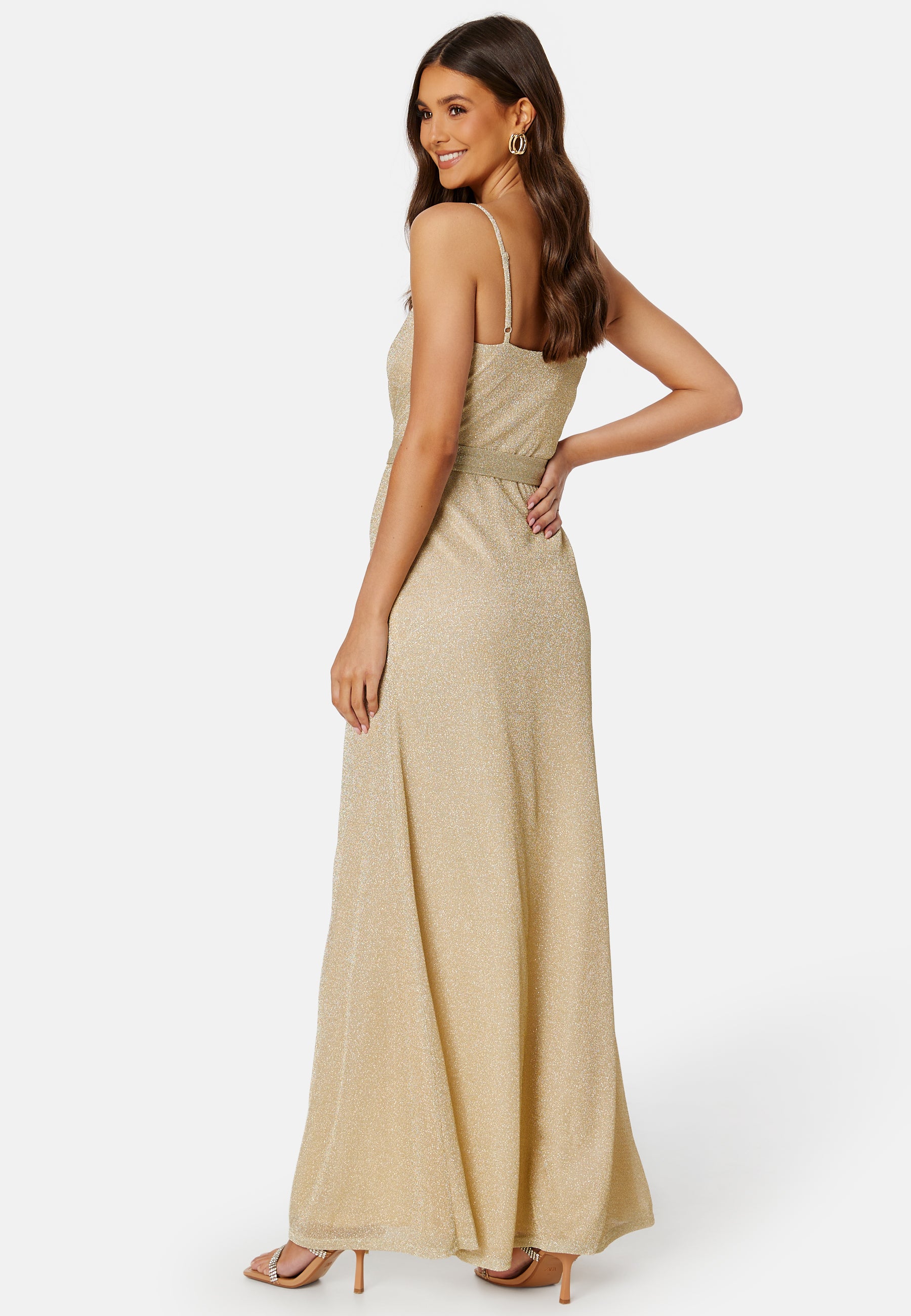 Glitter Wrap Front Maxi Dress Glitter Wrap Front Maxi Dress