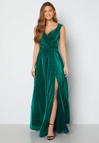 Glitter Wrap Maxi Dress