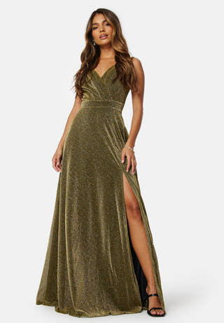 Glitter Wrap Maxi Dress