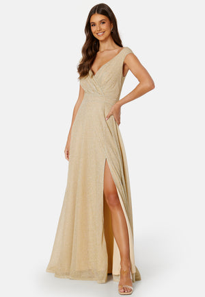 Glitter Wrap Maxi Dress