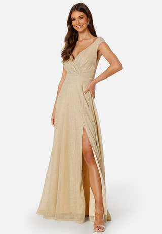 Glitter Wrap Maxi Dress