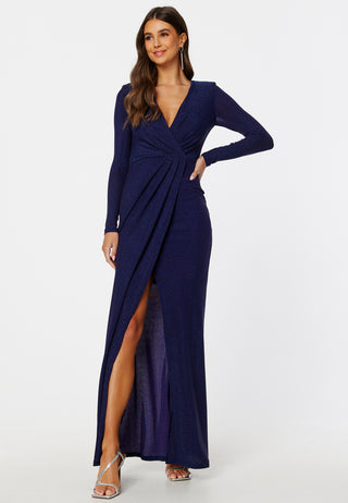 Long Sleeve Glitter Maxi Dress