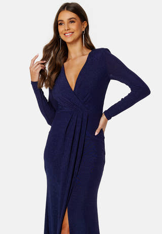Long Sleeve Glitter Maxi Dress