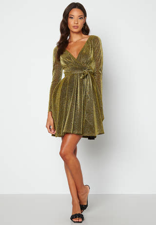 Long Sleeve Glitter Skater Dress