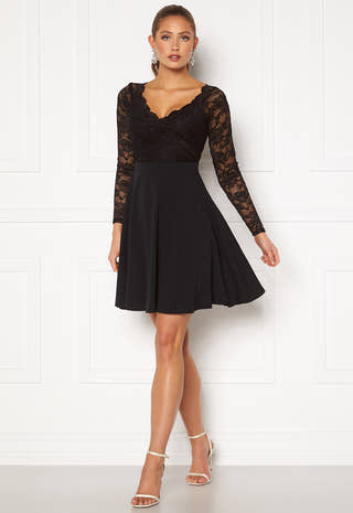 Long Sleeve Lace Skater Dress