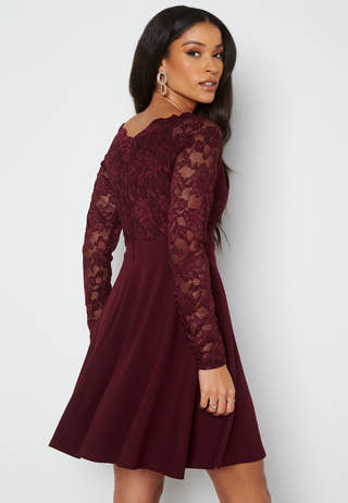 Long Sleeve Lace Skater Dress