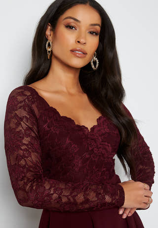 Long Sleeve Lace Skater Dress