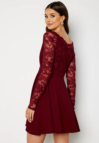 Long Sleeve Lace Skater Dress