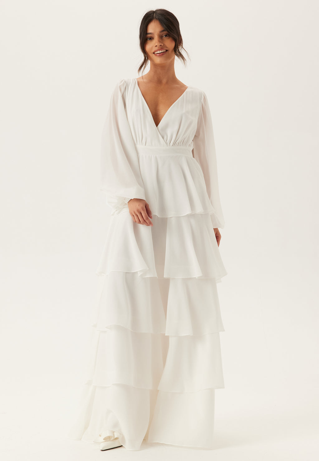 white flowy maxi dress with sleeves Goddiva – Long Sleeve Tiered – campaign-outlet – Line Style Fabric Color Code:BKW Classic Satin A-Line Boat Homecoming Dresses For Teens