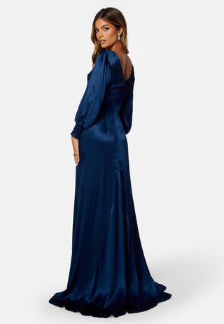Satin Button Front Maxi Dress