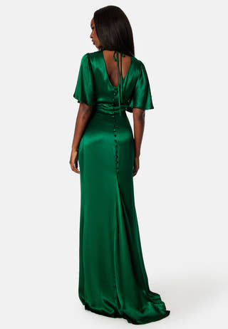 Satin Cowl Front Maxi Dress