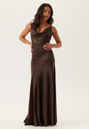 goddiva cowl back satin maxi dress product info and reviews Cowl Back Satin Maxi - Rosepink