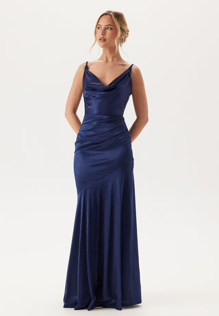 Satin Cowl Neck Maxi Dress