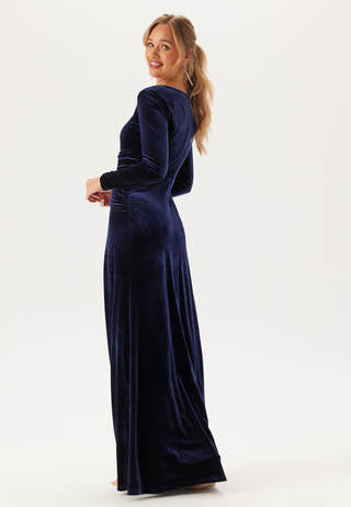 Square Neck Velvet Maxi Dress