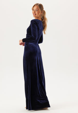 Square Neck Velvet Maxi Dress