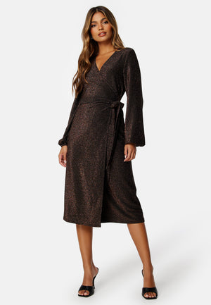 Sparkling Midi Wrap Dress