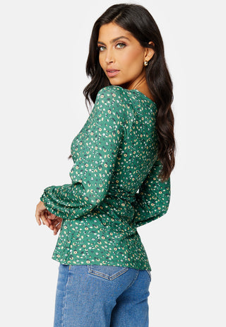 Amanda puff sleeve wrap top