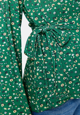 Amanda puff sleeve wrap top