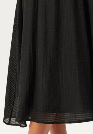 Balloon Sleeve Structured Midi Dress