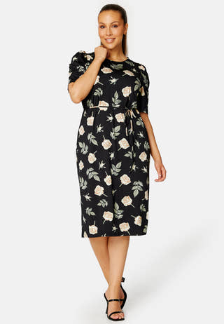 Blenda puff sleeve midi dress