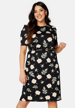 Blenda puff sleeve midi dress