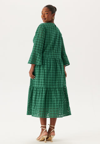 Broderie Anglaise Round Neck Dress