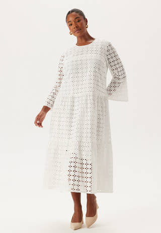 Broderie Anglaise Round Neck Dress