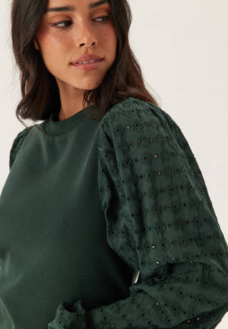 Broderie Anglaise Sleeve Top