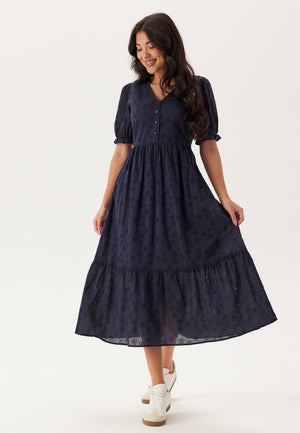 Broderie Anglaise V-Neck Dress