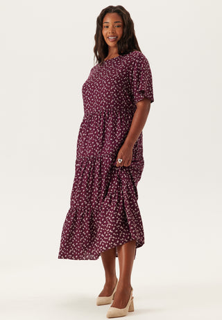 Butterfly Sleeve Viscose Midi Dress