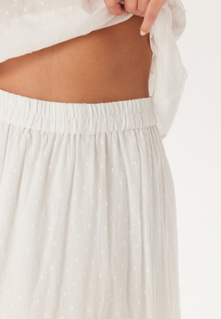 Cotton Dobby Dot Maxi Skirt