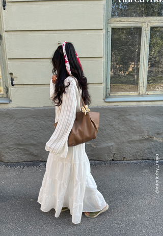 Cotton Dobby Dot Maxi Skirt