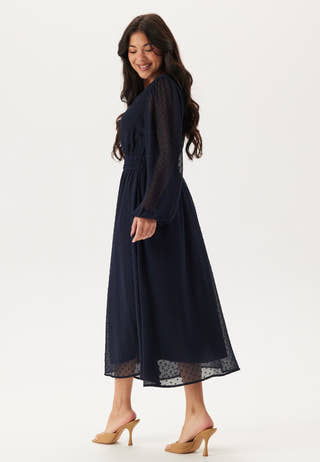 Dobby Dot Smock Midi Dress