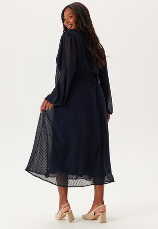 Dobby Dot Smock Midi Dress
