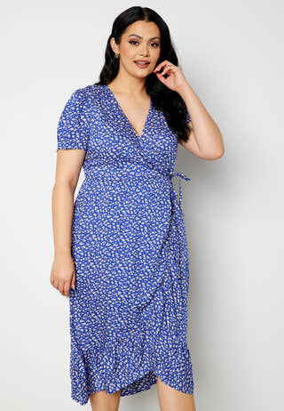 Evie puff sleeve wrap dress