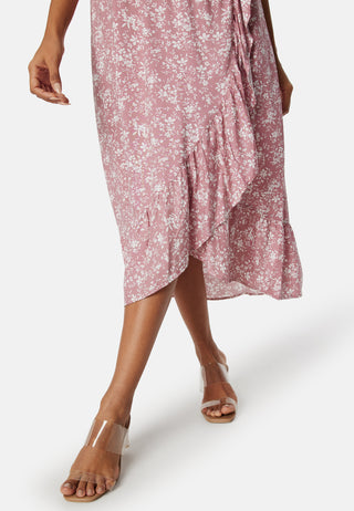 Evie Puff Sleeve Midi Wrap Dress