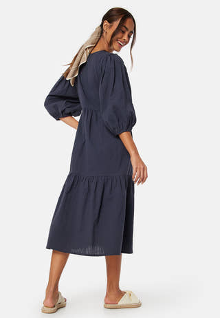 Balloon Sleeve Cotton Dress