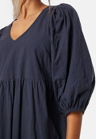 Balloon Sleeve Cotton Dress