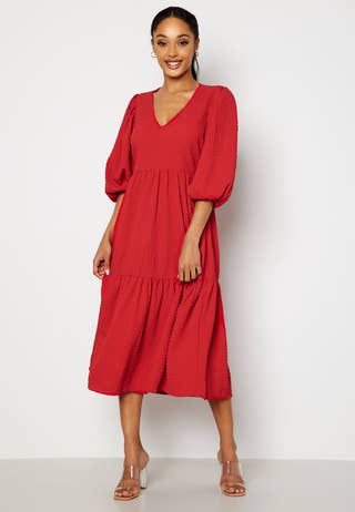 Fredrika v-neck flounce dress
