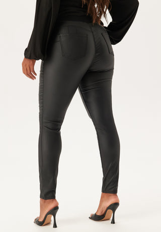 High Waist Push-Up Coated Treggings