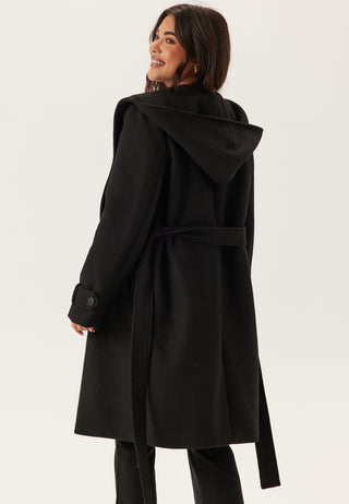 Hooded Wool Mix Coat