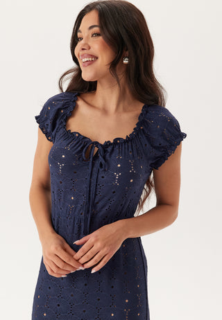 Jersey Broderie Anglaise Maxi Dress