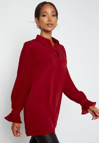 Juliana pleated sleeve tunic