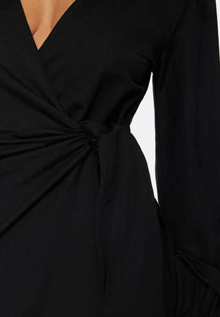 Soft Wrap Midi Shirt Dress