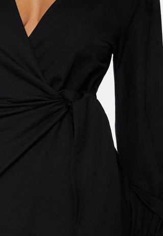 Soft Wrap Midi Shirt Dress