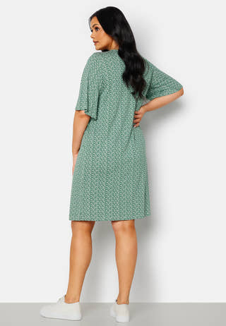 Malini button frill dress